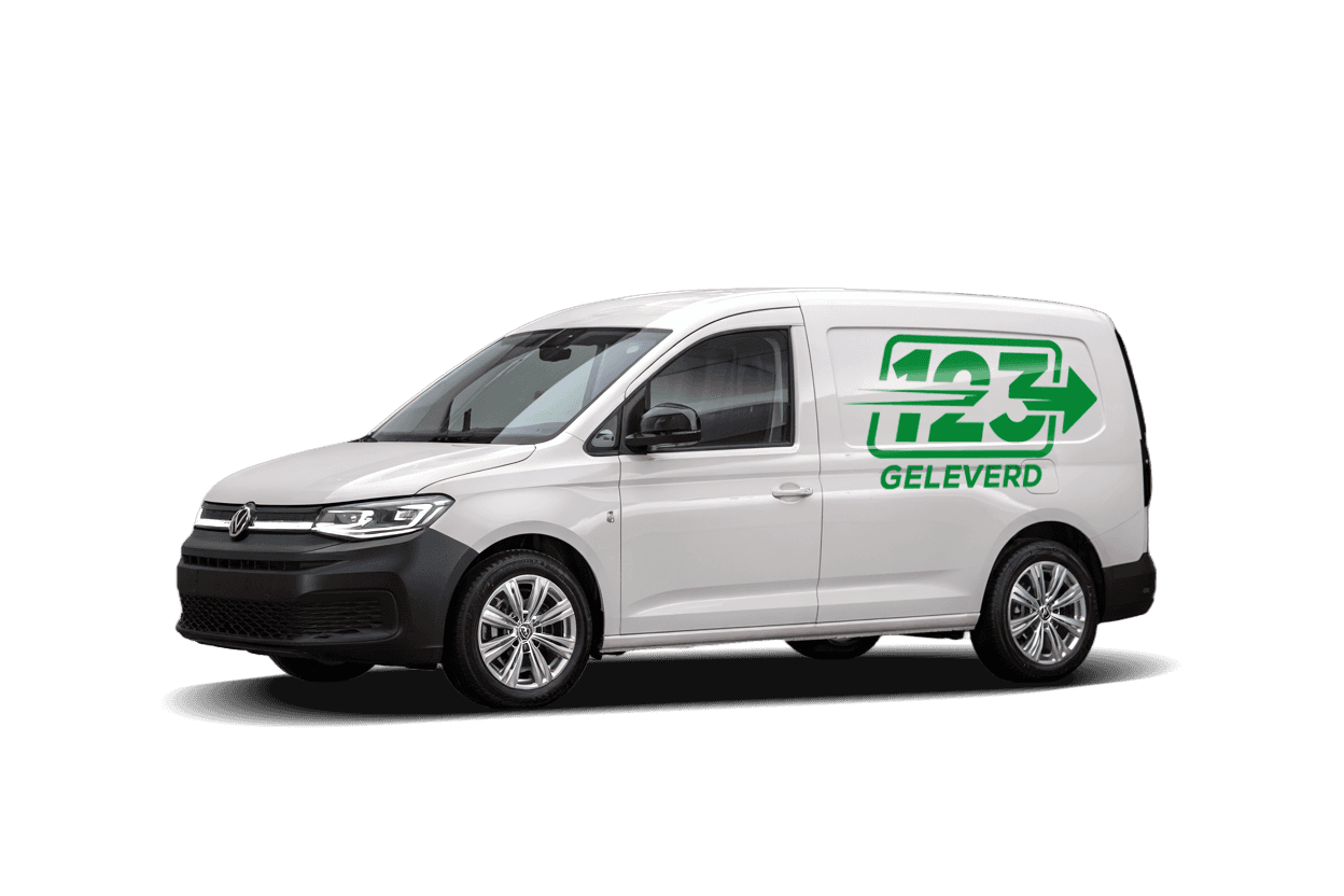 123 Geleverd koerier bestelbus onderweg in Nederland