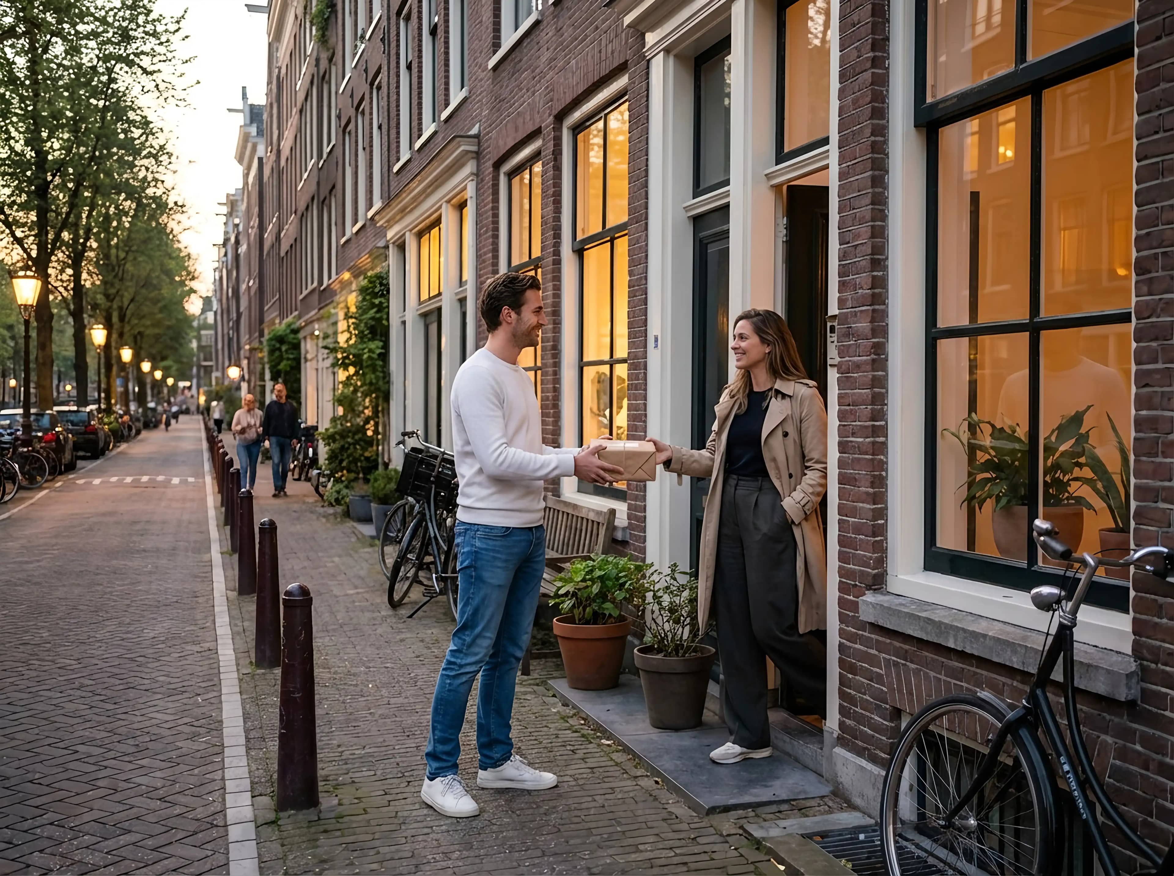 Pakket klaar voor bezorging door 123 Geleverd koerier